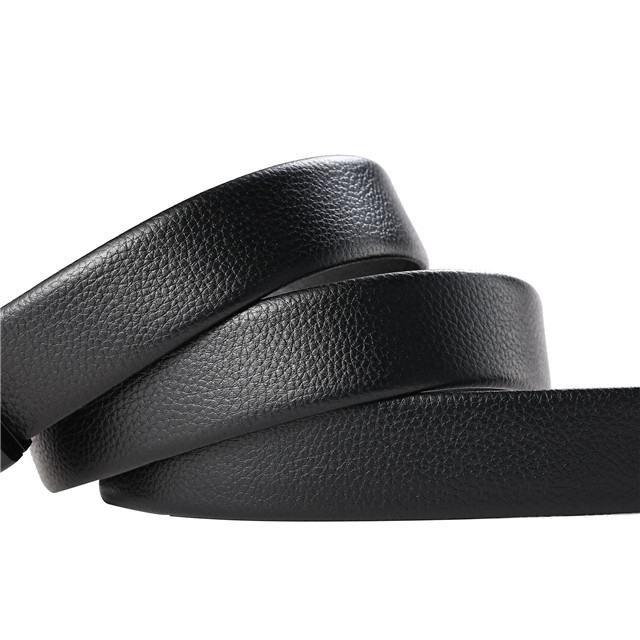 Men's Belt Automatically Buckle Stand Belt Men Fashion Business Custom Chain Belt Body Buckle Leather Waist