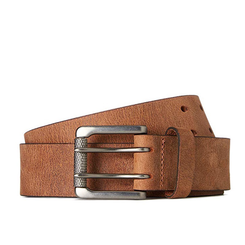 The Leather Belt Custom Foreign Trade Men's Leisure 100 Take Double Needle Buckle Genuine Manual Waist Lead Layer Cowhide Multi-color Optional