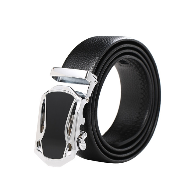 Men's Belt Automatically Buckle Stand Belt Men Fashion Business Custom Chain Belt Body Buckle Leather Waist