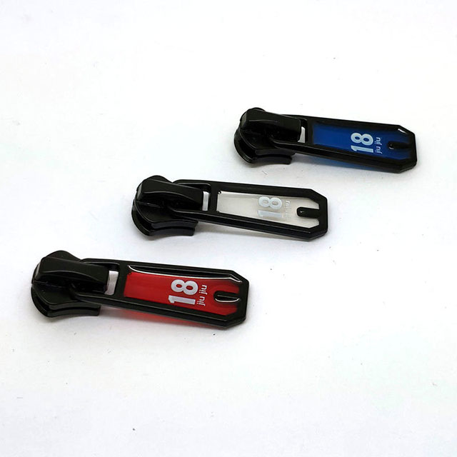 Zinc Alloy Material Clothes #5 Zipper Slider Engraved Logo Puller Zipper Custom 