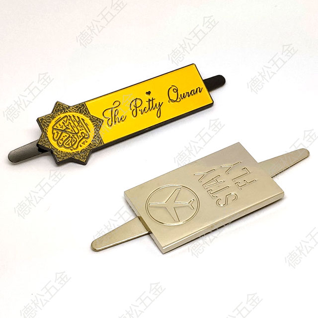 Manufacturer in Yiwu Metal Craft Makeup Label Tag Custom Pin Label Low MOQ