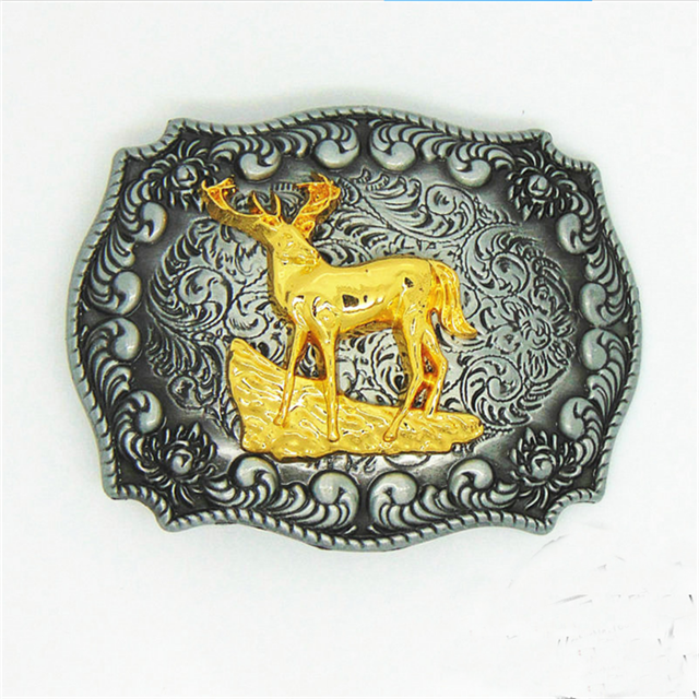 Buckle Supplier in China Deer Animal Design Metal Custom Belt Buckle Western