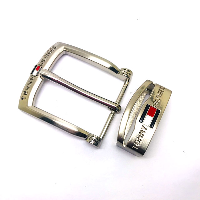 Brand Simple Custom Zinc Alloy Belt Pin Buckle With Laser Logo