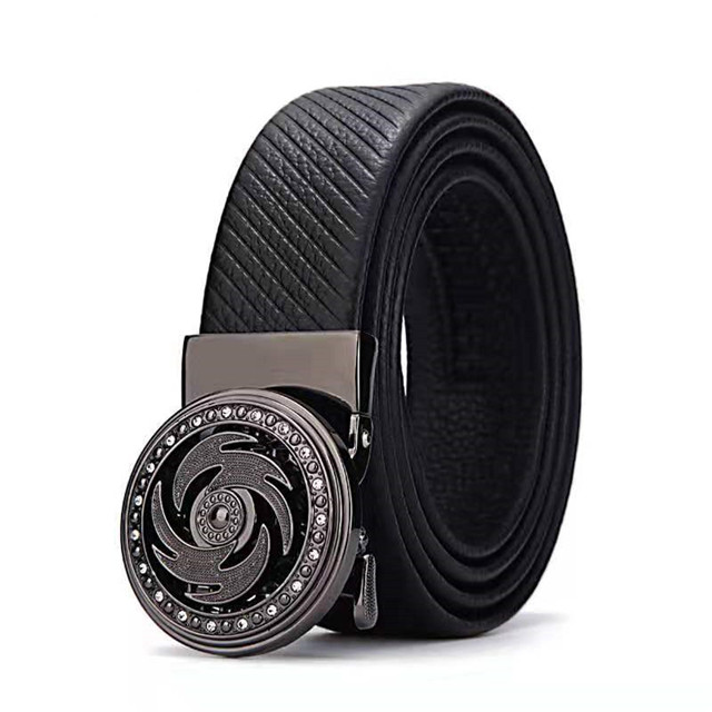 LYG3-0068-4 Highend Fashion Business Men Real Leather Strap Custom Length Belt Buckles 