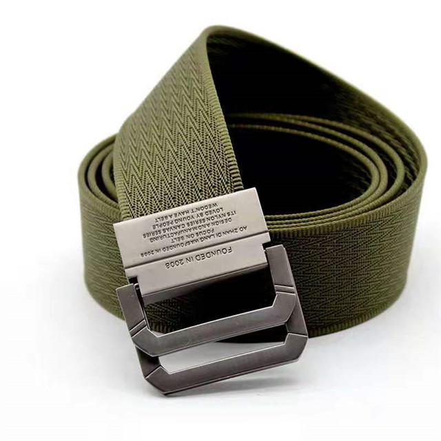 Custom Fashion Accessories Double Ring Men's Fabric Canvas Belt 