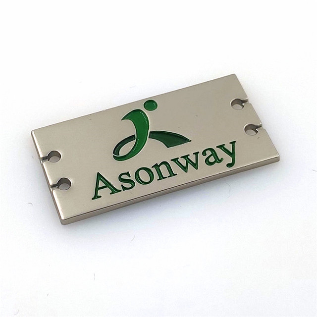 China button factory decorative gold metal sewing logo and metal plate for clothing label manufacturer