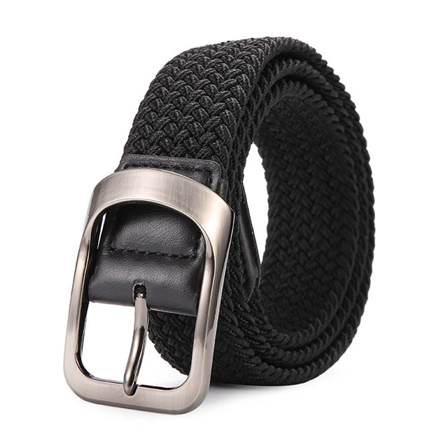 Custom Design Logo Elastic Belt Heavy Metal Buckle Fashion High Quality Belt Manufacturers