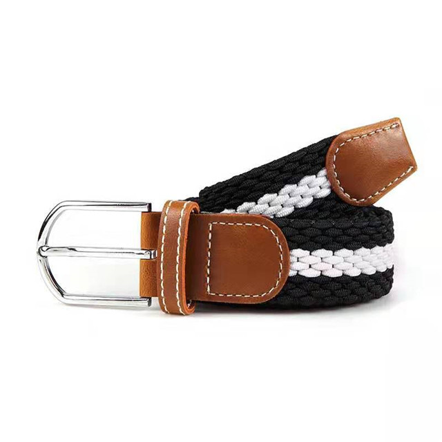 High Quality Custom Fabric Mens Braided Elastic Stretch Belts For Jeans 