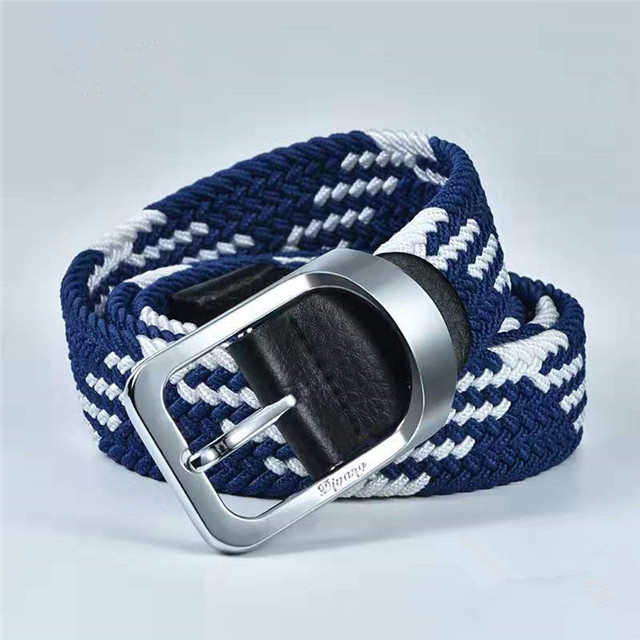 Men's Pin Buckle Elastic Webbing Waist Belt New Men Fashion Braided Stretch Woman Trouser Elastic Web Belt 
