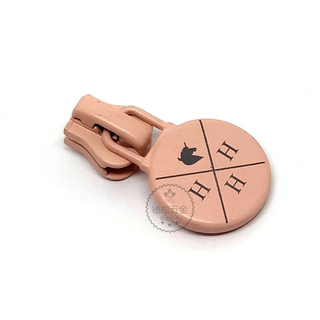 Custom Pink Color Zipper Puller Metal Zip Slider For Bag 